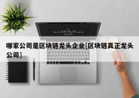 哪家公司是区块链龙头企业[区块链真正龙头公司]